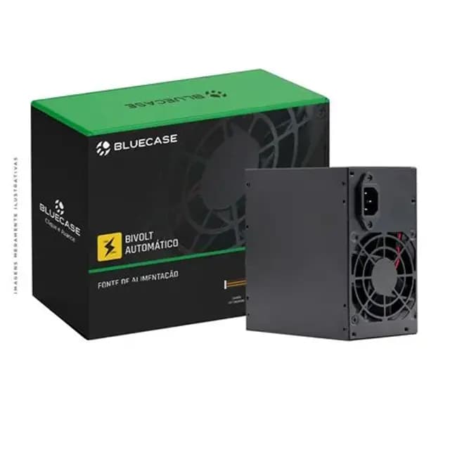 FONTE ATX 350W BIVOLT AUTOMATICA S/ CAIXA S/ CABO (PRETA) - BLUECASE