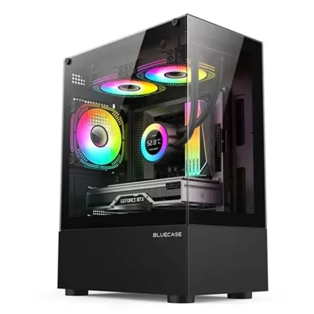 GABINETE GAMER BG-053 PRETO - NUKER - MICRO ATX - MINI ITX - USB 3.0 - BLUECASE