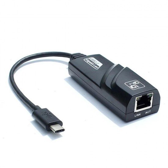 Adaptador de Rede Nova Voo, USB Tipo-C p/ RJ45 Lan Ethernet Gigabit Adaptador de Rede Nova Voo, USB Tipo-C p/ RJ45 Lan Ethernet Gigabit