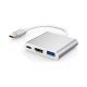 Adaptador Tipo C Multiporta Com USB HDMI e USB-C Adaptador Tipo C Multiporta Com USB HDMI e USB-C