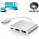 Adaptador Tipo C Multiporta Com USB HDMI e USB-C Adaptador Tipo C Multiporta Com USB HDMI e USB-C