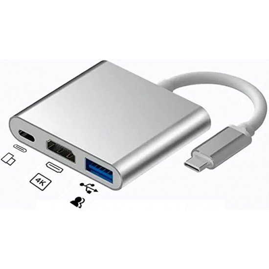 Adaptador Tipo C Multiporta Com USB HDMI e USB-C Adaptador Tipo C Multiporta Com USB HDMI e USB-C
