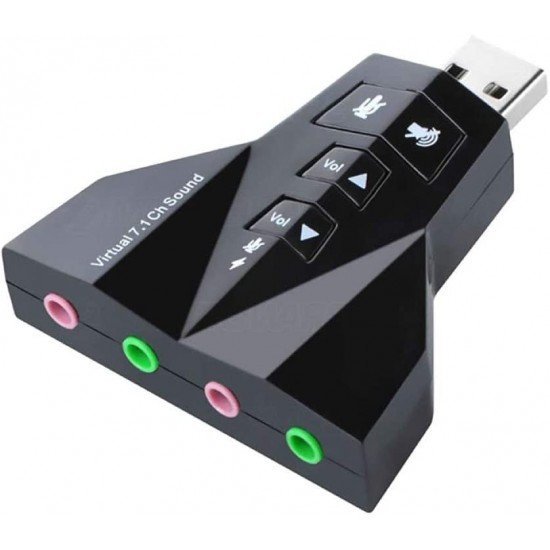 Adaptador USB Para 7.1 Duplo Microfone/ Headset, Knup – HB-T65 Adaptador USB Para 7.1 Duplo Microfone/ Headset, Knup – HB-T65