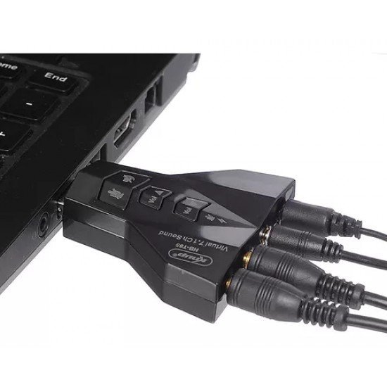 Adaptador USB Para 7.1 Duplo Microfone/ Headset, Knup – HB-T65 Adaptador USB Para 7.1 Duplo Microfone/ Headset, Knup – HB-T65
