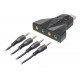 Adaptador USB Para 7.1 Duplo Microfone/ Headset, Knup – HB-T65 Adaptador USB Para 7.1 Duplo Microfone/ Headset, Knup – HB-T65