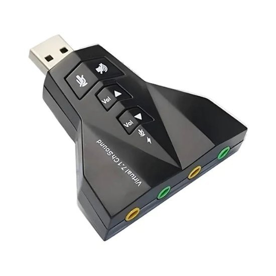 Adaptador USB Para 7.1 Duplo Microfone/ Headset, Knup – HB-T65 Adaptador USB Para 7.1 Duplo Microfone/ Headset, Knup – HB-T65