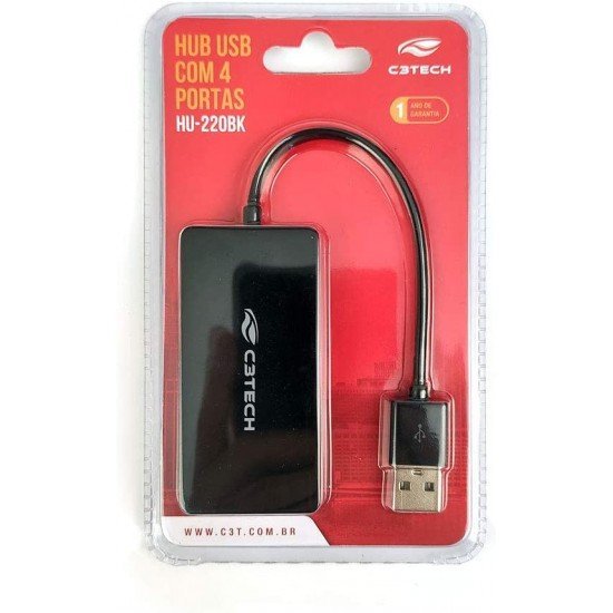 HUB USB 2.0 4 PORTAS HU-220BK C3T HUB USB 2.0 4 PORTAS HU-220BK C3T