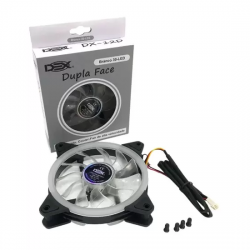 Cooler Fan Dupla Face DEX, DX-12D, Branco 30-LED, 120mm, Gabinete Ventoinha