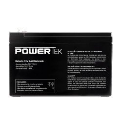 Bateria Powertek 12V 7Ah para Nobreak, Preto - EN013 Bateria Powertek 12V 7Ah para Nobreak, Preto - EN013