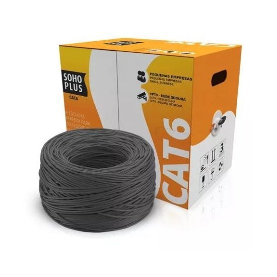 CABO DE REDE CAT6 4P FURUKAWA 100% COBRE - SOHOPLUS - PRETO (VENDA POR METRO) CABO DE REDE CAT6 4P FURUKAWA 100% COBRE - SOHOPLUS - PRETO (VENDA POR METRO)