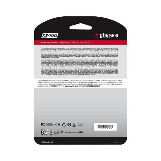 SSD Kingston A400, 240GB, Sata III, Leitura 500MBs Gravação 350MBs, SA400S37/240G SSD Kingston A400, 240GB, Sata III, Leitura 500MBs Gravação 350MBs, SA400S37/240G