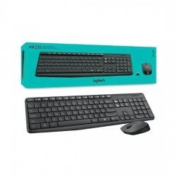 KIT TECLADO E MOUSE SEM FIO LOGITECH MK235, USB, PILHAS INCLUSAS E LAYOUT ABNT2