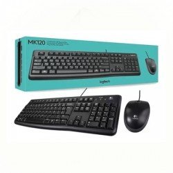 KIT TECLADO E MOUSE LOGITECH COM FIO - MK120