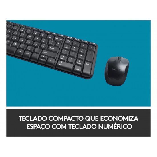 KIT TECLADO/MOUSE SEM FIO - LOGITECH - MK220 KIT TECLADO/MOUSE SEM FIO - LOGITECH - MK220
